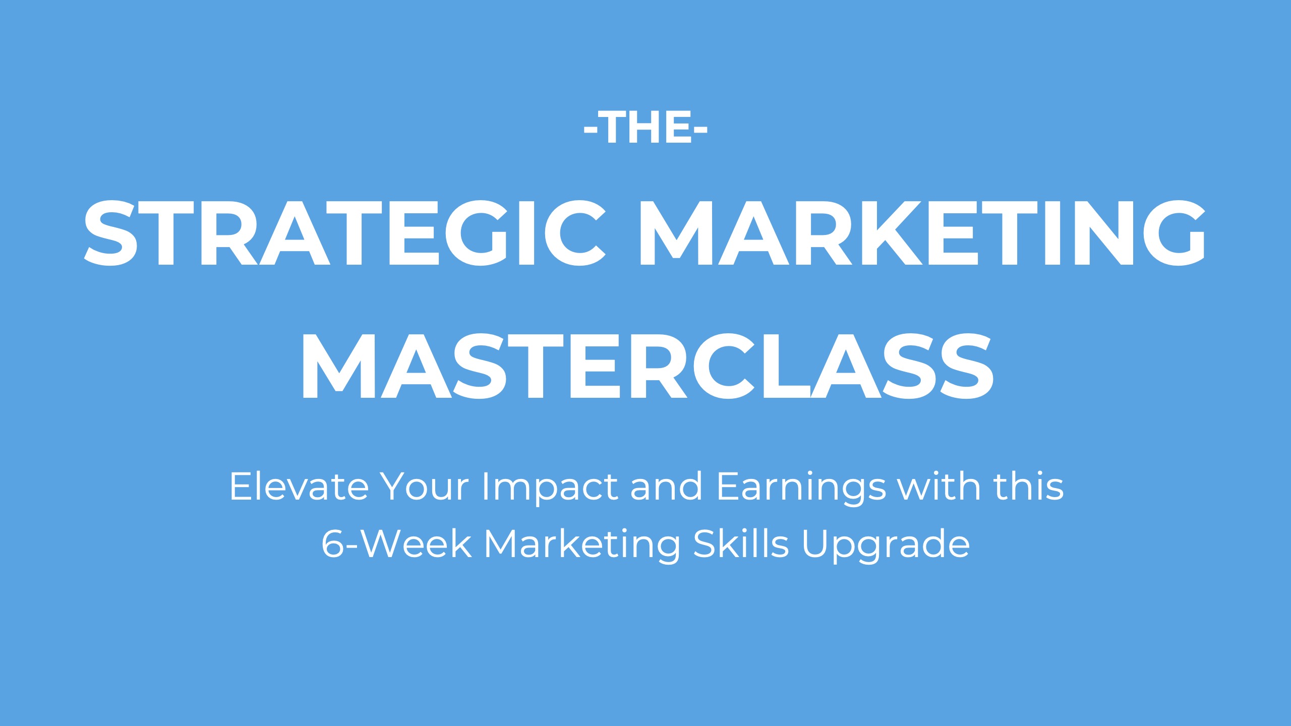 The Strategic Marketing Masterclass